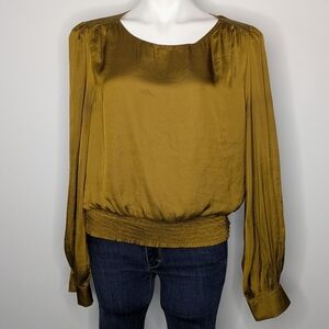 ✨3/$15 ASTR The Label Gold Satin Blouse XL